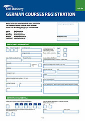 Carl Duisberg German Courses - Registration Form